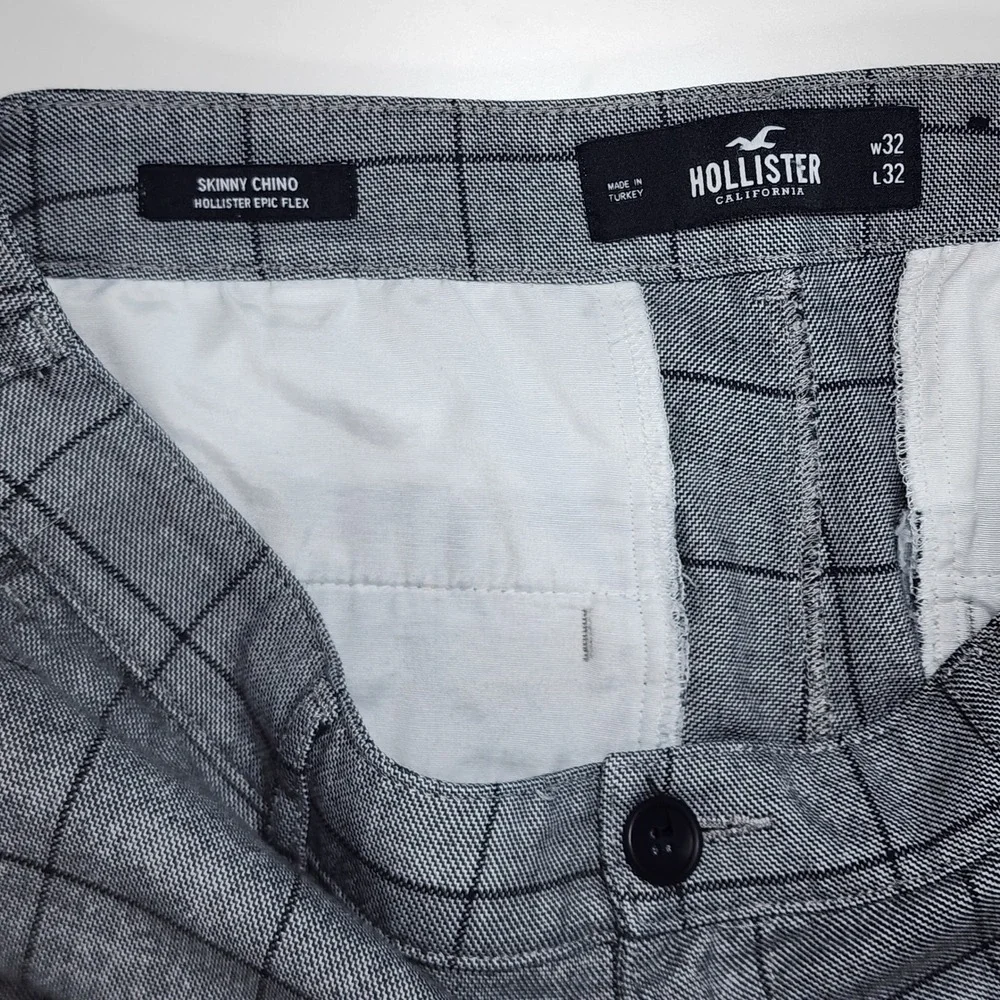 Hollister Skinny Chino Men's Pants Size‎ 32 Minimalist Y2K Plaid